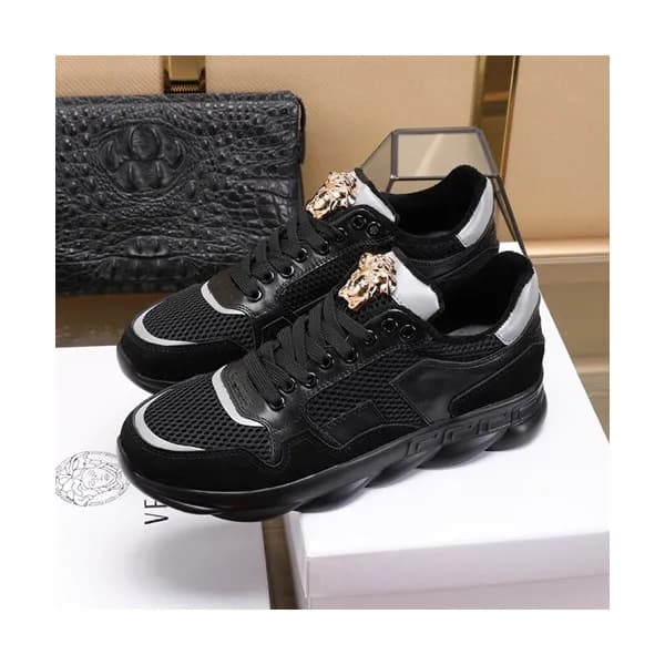 Versace 2020 Mens Leather Sneakers - 베르사체 2020 남성용… - 1