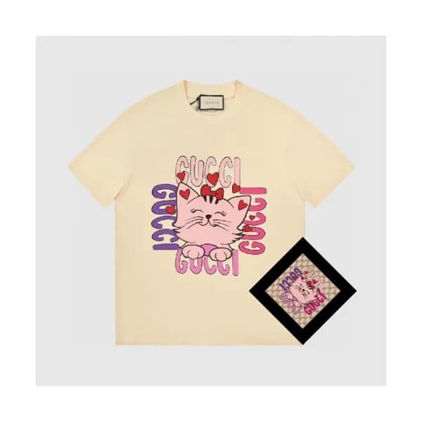Gucci Mm/Wm Logo Short Sleeved Tshirts Ivory - 구찌… - 1