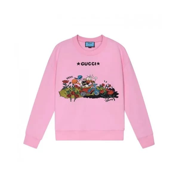 Gucci Mm/Wm Logo Crew-neck Cotton Tshirts Pink - … - 1