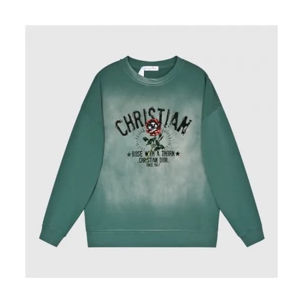 Dior Mm/Wm Logo Casual Cotton Tshirts Green - 디올 … - 1
