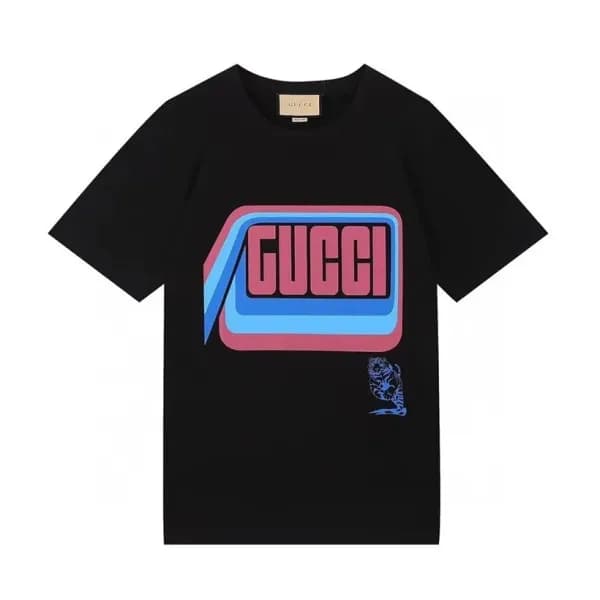구찌 남/여 크루넥 블랙 반팔티 - Unisex Black Tshirts - guc0461… - 1