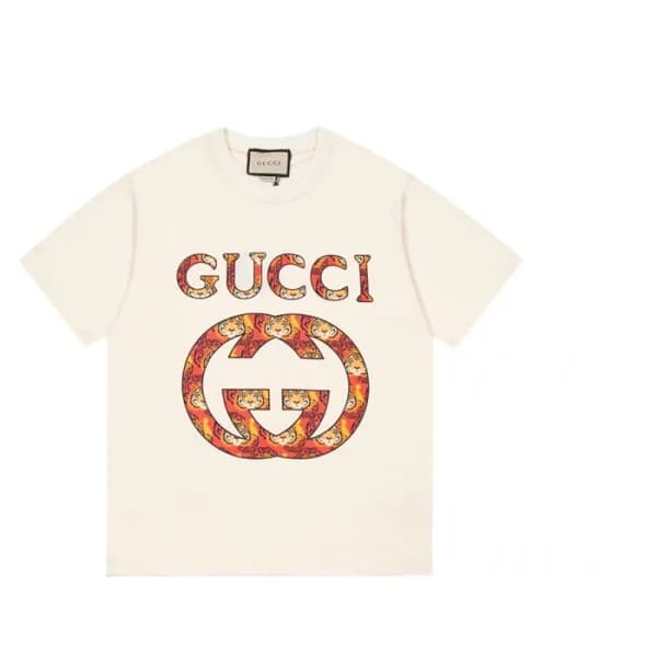 구찌 남성 크루넥 아이보리 반팔티 - Mens Ivory Tshirts - guc04678… - 1