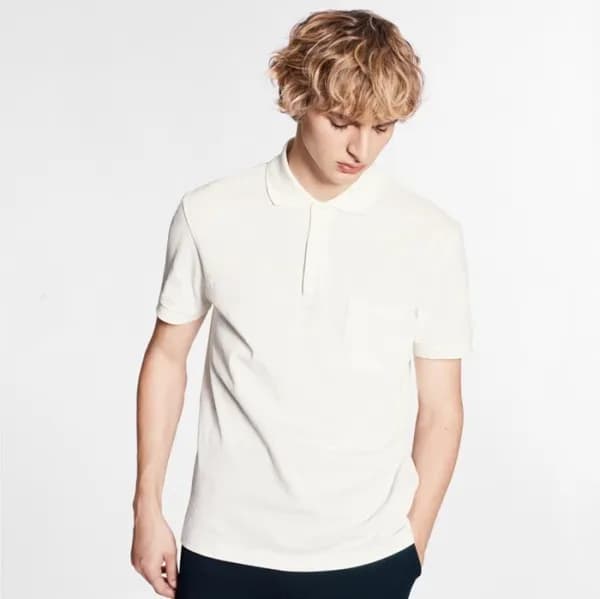 루이비통 남성 화이트 폴로 반팔티 - Mens White Tshirts - lou04168… - 1