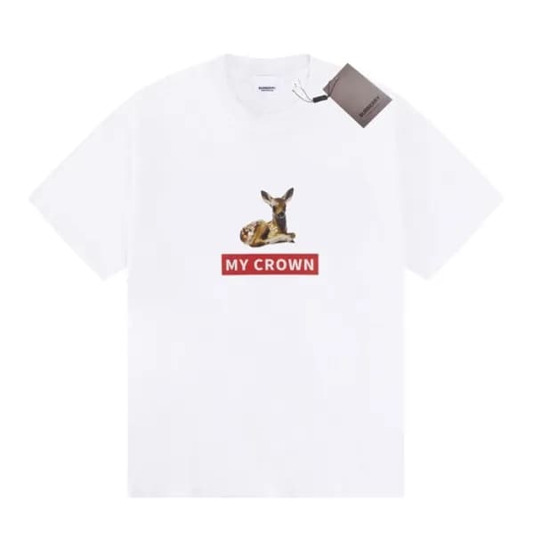 버버리 남성 화이트 크루넥 반팔티 - Mens White Tshirts - Bur04290… - 1