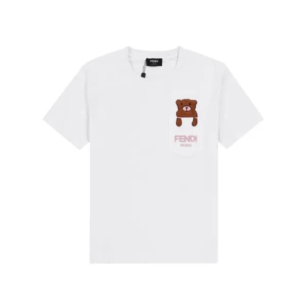 펜디 남/녀 화이트 크루넥 반팔티 - Fendi Unisex White Tshirts - … - 1