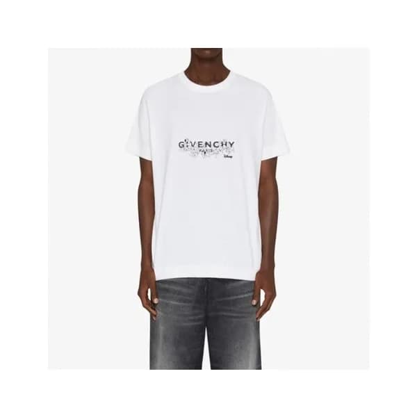지방시 남성 크루넥 화이트 반팔티 - Mens White Tshirts - giv0753x - 1