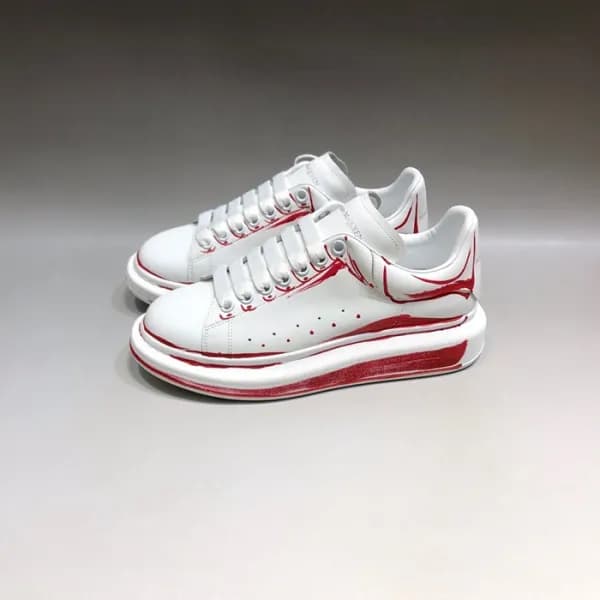 알렉산더맥퀸 남/녀 화이트탭 스니커즈 - Unisex White Sneakers - alx… - 1