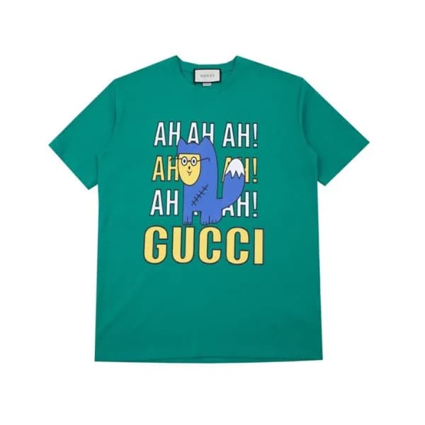 구찌 남/녀 그린 크루넥 반팔티 - Unisex Green Tshirts - guc0507… - 1