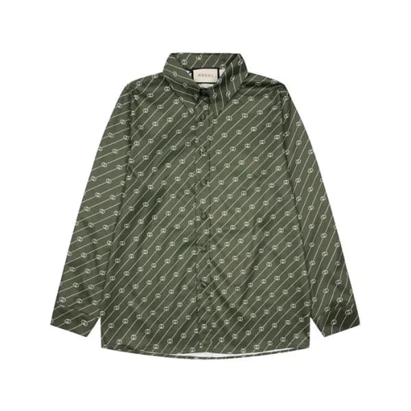 구찌 남성 트렌디 그린 셔츠 - Mens Green Tshirts - guc05097x - 1