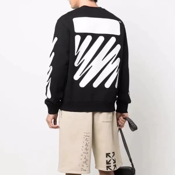 오프화이트 남성 모던 블랙 맨투맨 - Mens Black Tshirts - off0842x - 1