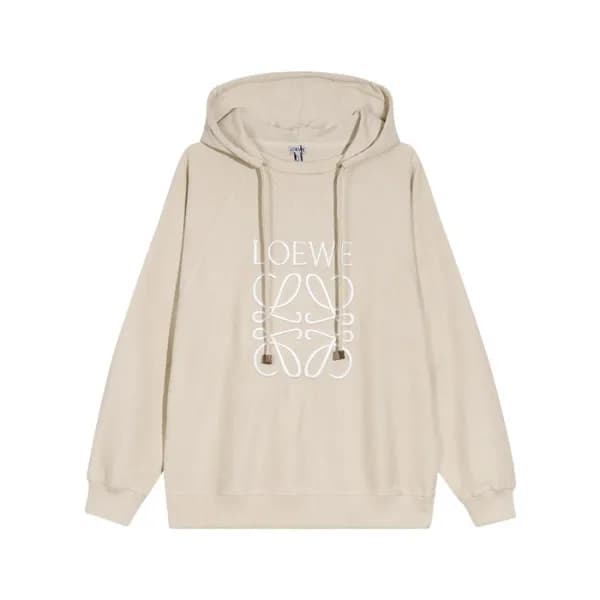 로에베 남/녀 캐쥬얼 베이지 후드티 - Loewe Unisex Beige Hoodie - … - 1