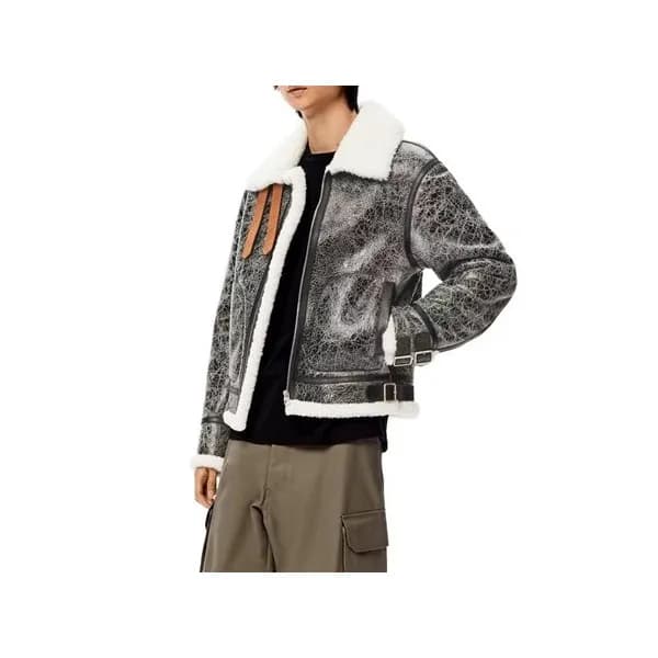 로에베 남성 그레이 가죽 자켓 - Loewe Mens Gray Jackets - loe06… - 1