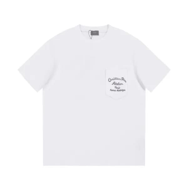 디올 남성 화이트 크루넥 반팔티 - Dior Mens White Tshirts - di24… - 1