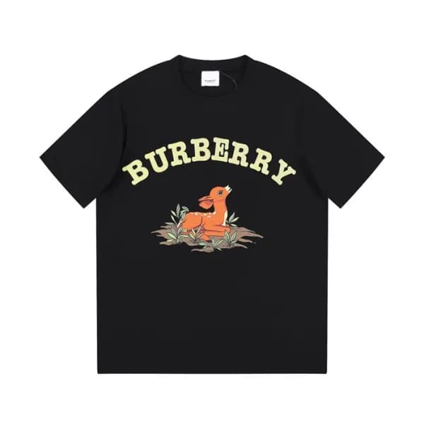 버버리 남성 블랙 크루넥 반팔티 - Burberry Mens Black Tshirts - … - 1