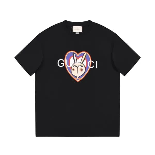 구찌 남/녀 블랙 크루넥 반팔티 - Gucci Unisex Black Short sleev… - 1