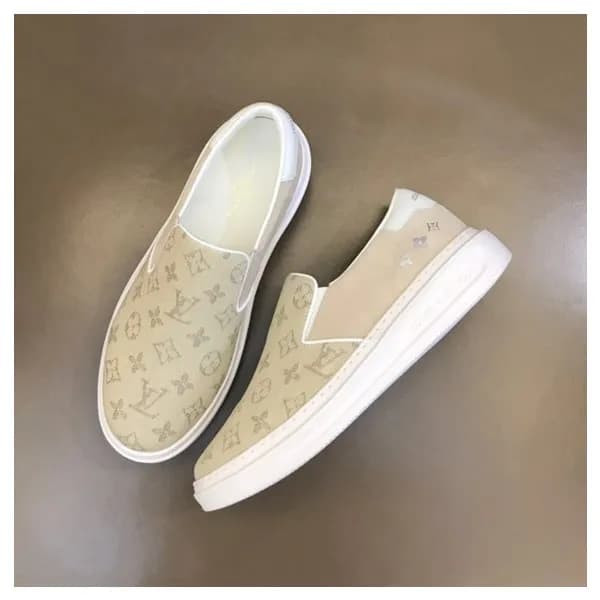 루이비통 남성 모던 베이지 로퍼 - Louis vuitton Mens Beige Loafe… - 1