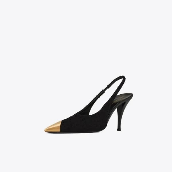 입생로랑 여성 블랙 슬링백 - Saint Laurent Womens Black Sandal… - 1
