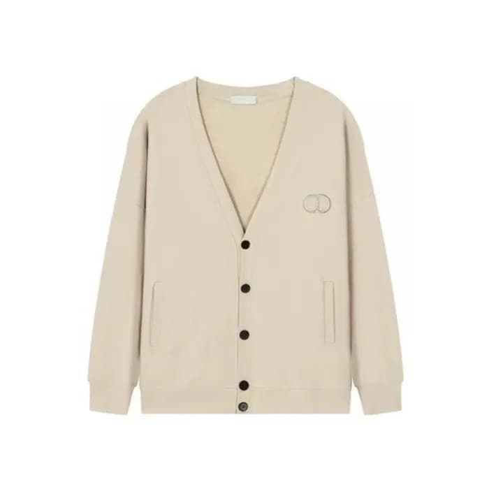 디올 남성 베이지 브이넥 가디건 - Dior Mens Beige Cardigan - di6… - 1