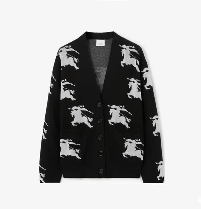 버버리 남성 블랙 브이넥 가디건 - Burberry Mens Black Cardigan -… - 1