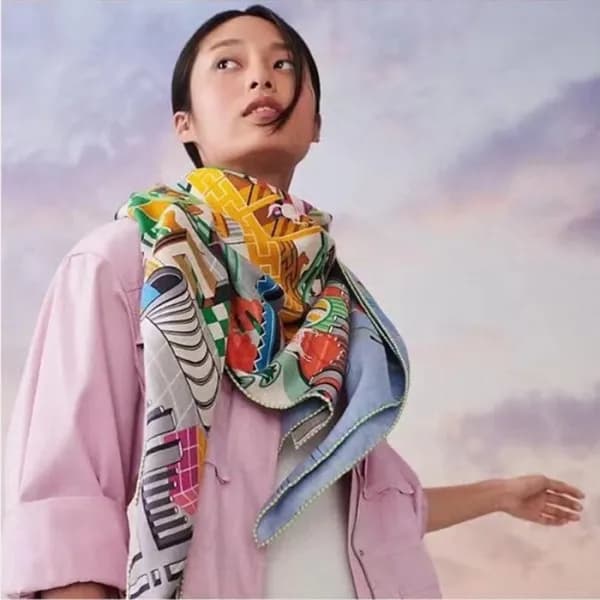 에르메스 여성 캐시 블루 스카프 - Hermes Womens Blue Scarf - he4… - 1