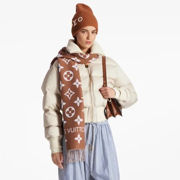 루이비통 여성 버건디 머플러 - Louis vuitton Womens Bugundy Muf… - 1