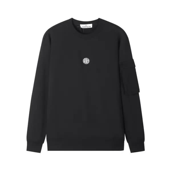 스톤아일랜드 남성 모던 블랙 맨투맨 - Stone Island Mens Black Tshi… - 1