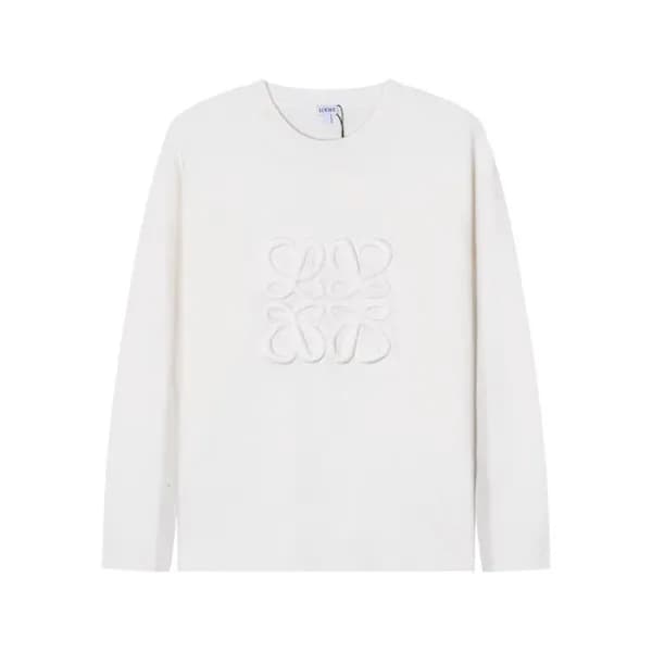 로에베 남성 화이트 크루넥 스웨터 - Loewe Mens White Sweaters - l… - 1