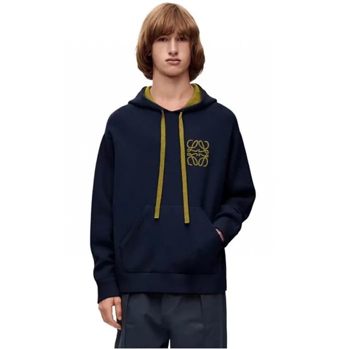 로에베 남성 캐쥬얼 네이비 후드티 - Loewe Mens Navy Hoodie - loe8… - 1