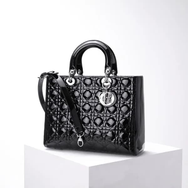 디올 여성 블랙 레이디 백 - Dior Womens Black Lady Bag - dib4… - 1
