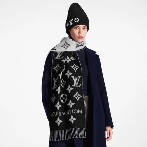 루이비통 여성 블랙 머플러 - Louis vuitton Womens Black Muffle… - 1
