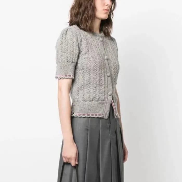 톰브라운 여성 그레이 반팔 니트 - Thom Browne Womens Gray Knits … - 1