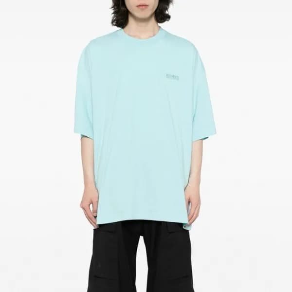 베트멍 남/녀 블루 반팔 티셔츠 - Vetements Unisex Blue Tshirts … - 1