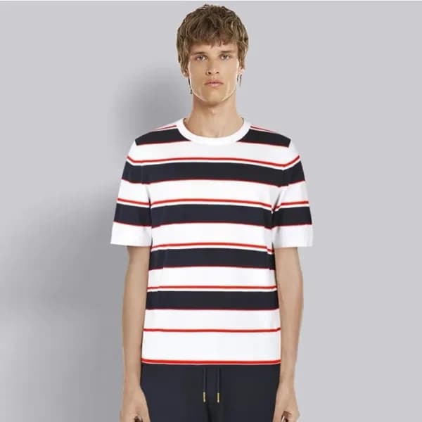 톰브라운 남성 라운드 반팔티 - Thom Browne Mens Round Tshirts -… - 1