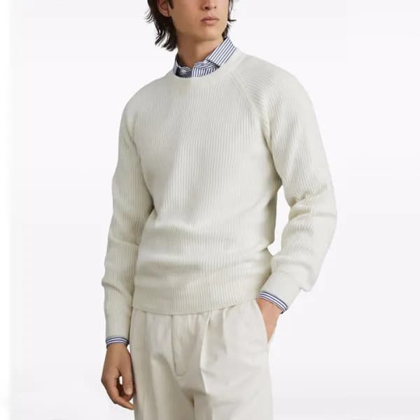 브루넬로쿠치넬리 남성 라운드 니트 - Brunello Cucinelli Mens Round… - 1