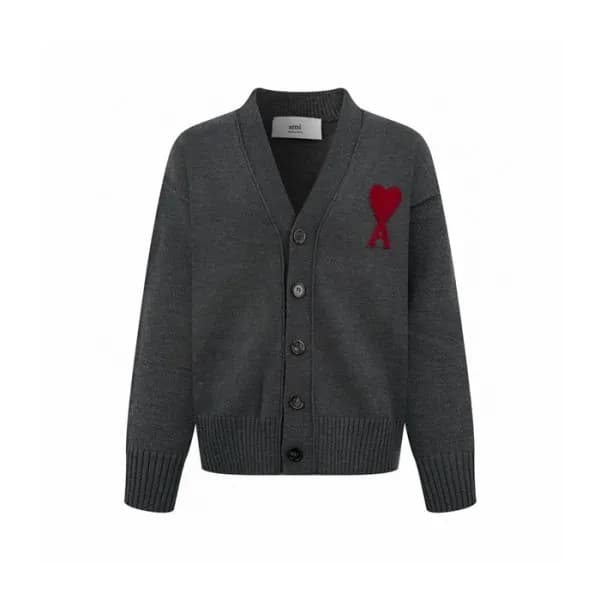 아미 남/녀 브이넥 가디건 - Ami Unisex V-neck Cardigan - amc9… - 1