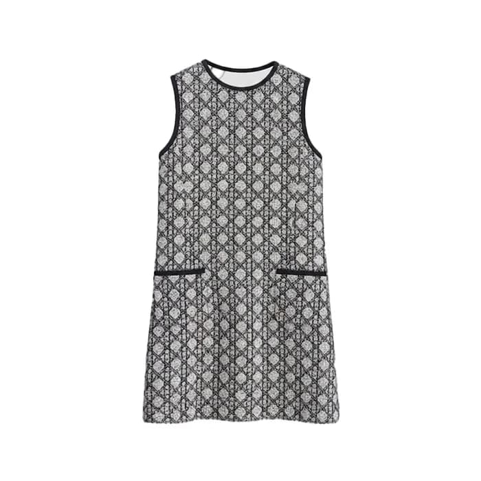 디올 여성 트위드 드레스 - Dior Womens Straight-Cut Short Dre… - 1
