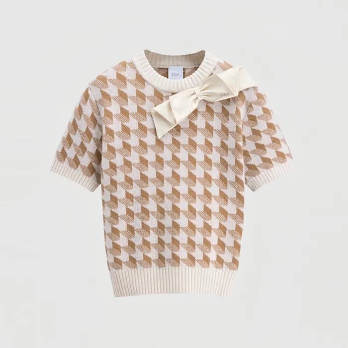 디올 여성 리본 반소매 스웨터 - Dior Womens Ribbon Sweater - dic16673x - 1