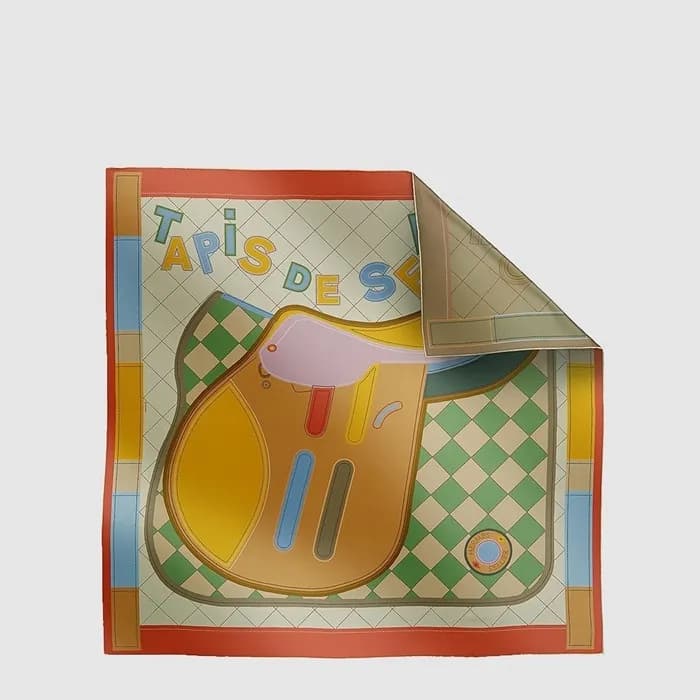 에르메스 여성 타피스 드 셀 양면 스카프 - Hermes Womens Tapis de Selle Double Face Scarf - acc8851x - 1