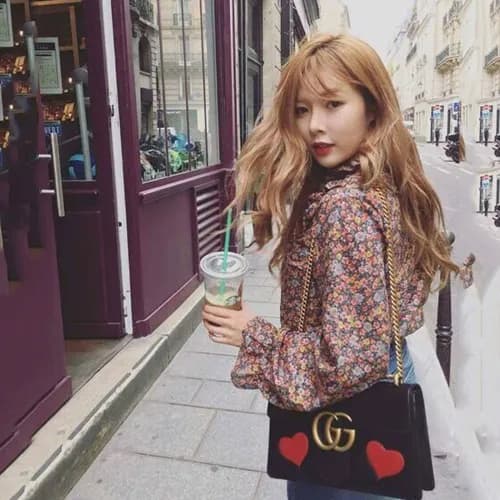 GUCCI GG MARMONT HEART CHAIN SHOULDER BAG,28CM - 구… - 1