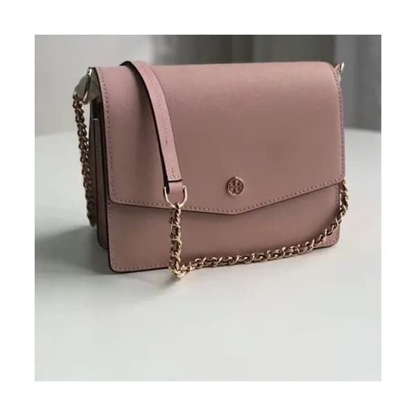 Tory Burch Leather Pink Chain Shoulder Bag,21.5cm … - 1