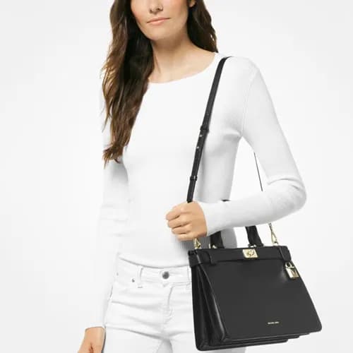 Michael Kors Leather Taatiana Tote Shoulder Bag, 3… - 1