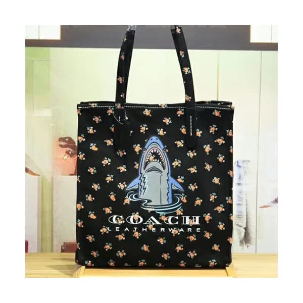 Coach Canvas Tote Shoulder Shopper Bag,34cm - 코치 캔… - 1