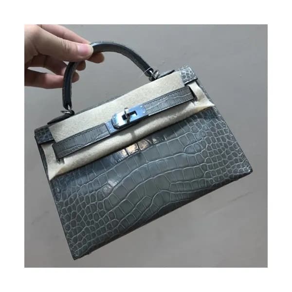 Hermes Mini Kelly 2 Crocodile Leather Tote Shoulde… - 1