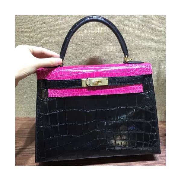 Hermes Kelly Crocodile Leather Tote Shoulder Bag ,… - 1