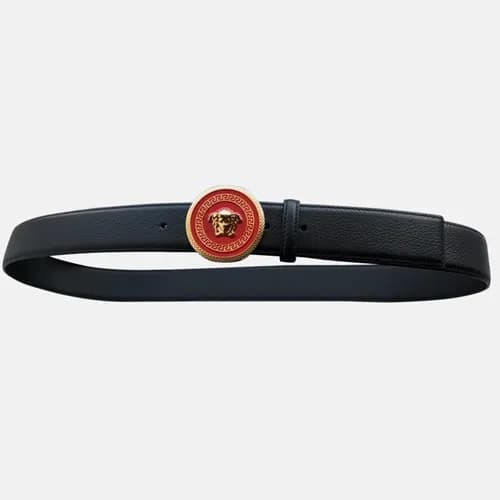 Versace 2019 Mens Palazzo Medusa Steel Buckle Leat… - 1