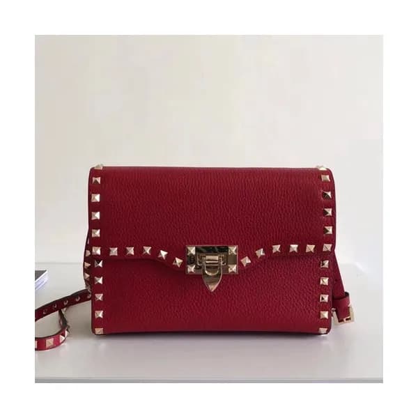 Valentino 2019 Leather Rockstud Shoudler Bag,22.5C… - 1