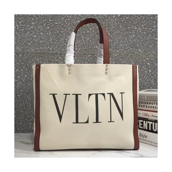 [실용성 200%]Valentino 2019 Canvas Tote Shopper Bag,3… - 1