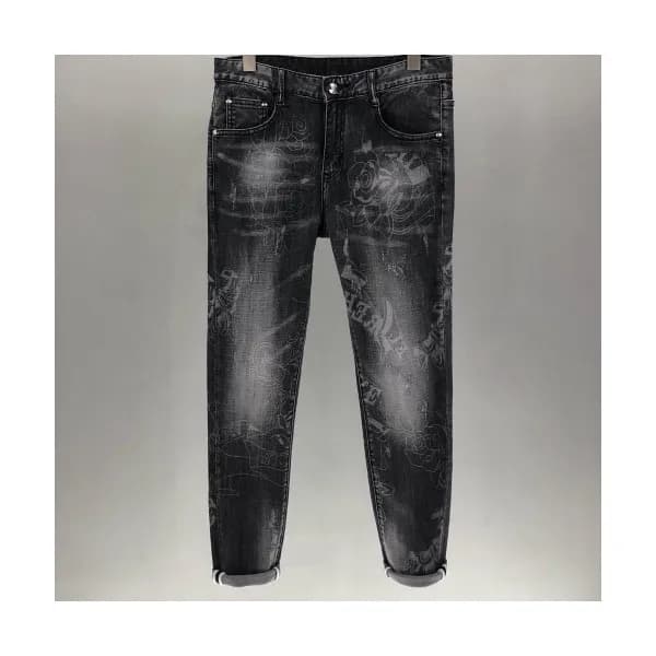 Moncler 2019 Mens Metal Logo Slim Fit Denim Pants … - 1