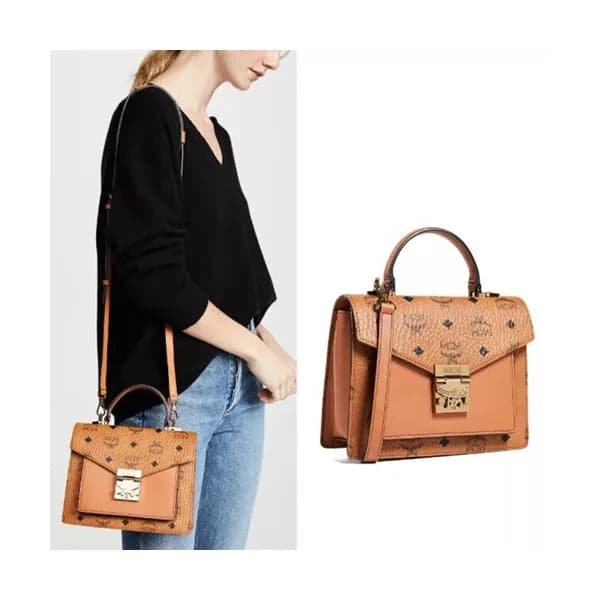 MCM 2019 Patricia Visetos Tote Shoulder Bag,21cm -… - 1