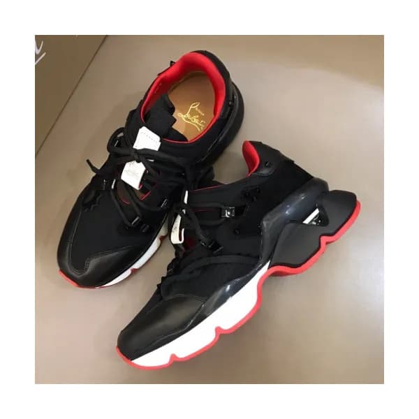 Christian Loubutin 2019 Mens Glitter Leather Sneak… - 1